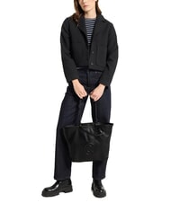 COCCINELLE CALLISTO Einkaufstasche aus Leder mit gepr&auml;gtem Logo Schwarz - Damentaschen - 4