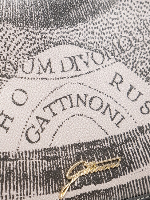 PLANETARIUM Wandelbare Tasche mit &Uuml;berschlag monochrom hellgrau/schwarz - Damentaschen