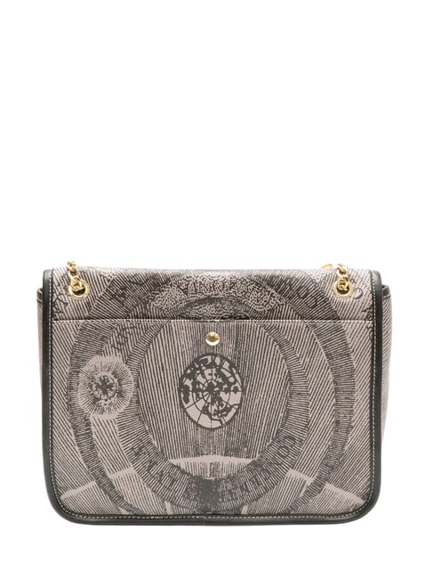 PLANETARIUM Wandelbare Tasche mit &Uuml;berschlag monochrom hellgrau/schwarz - Damentaschen