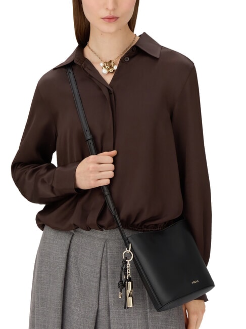 ROXIE Ares Leder-Schultertasche Schwarz - Damentaschen