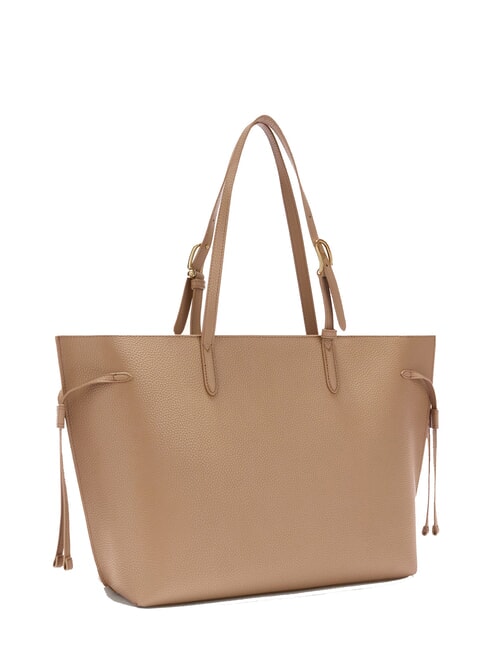 AVA Gro&szlig;e Einkaufstasche aus Leder Toffee+schwarz int. - Damentaschen