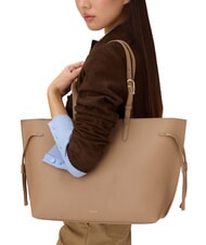 FURLA AVA Gro&szlig;e Einkaufstasche aus Leder Toffee+schwarz int. - Damentaschen - 4