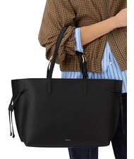 FURLA AVA Gro&szlig;e Einkaufstasche aus Leder schwarz+schwarz int - Damentaschen - 6