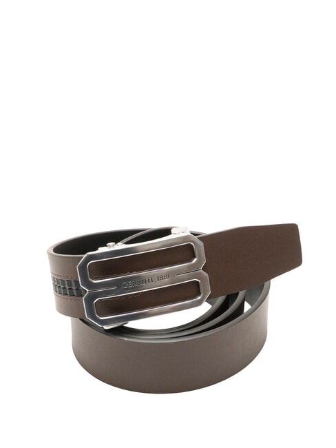 DOUBLEFACE Wendbarer Lederg&uuml;rtel schwarz/dunkelbraun - G&uuml;rtel