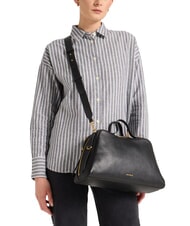 COCCINELLE KLICHE Handtasche aus geh&auml;mmertem Leder Schwarz - Damentaschen - 4