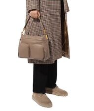 COCCINELLE HYLE Mittelgro&szlig;e Ledertasche mit Doppelfunktion warmes Taupe - Damentaschen - 4