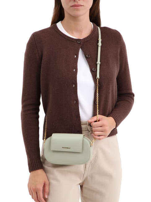 FAINT Mini-Tasche aus geh&auml;mmertem Leder hellgrau - Damentaschen