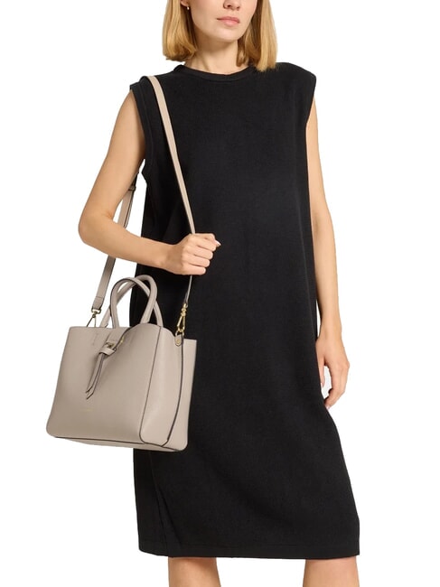 ALBA Tote Bag aus geh&auml;mmertem Leder Puderrosa - Damentaschen