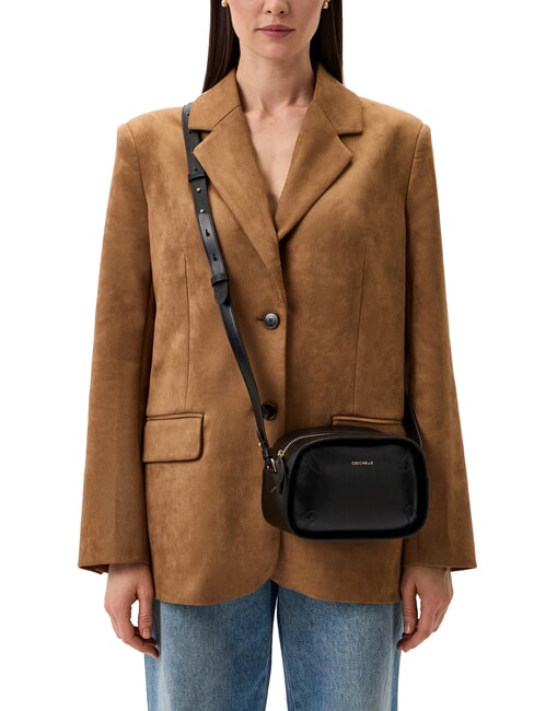 MALETA CALF Mini-Umh&auml;ngetasche aus Leder Schwarz - Damentaschen