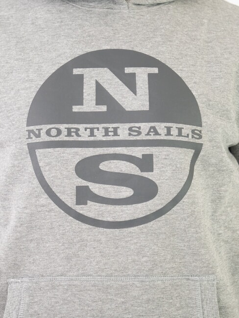 LOGO Kapuzenpullover mit Tasche mittelgraue Melange - Sweatshirts Herren