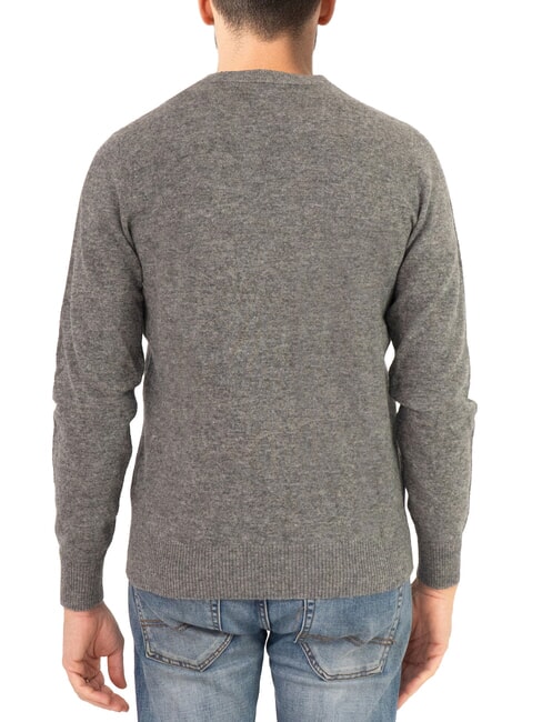 N|S Rundhalspullover mit Logostickerei mittelgraue Melange - Herrenpullover