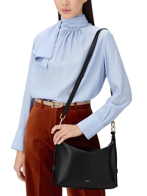 TONIE Schultertasche aus Leder mit Schulterriemen Mittelmeer - Damentaschen