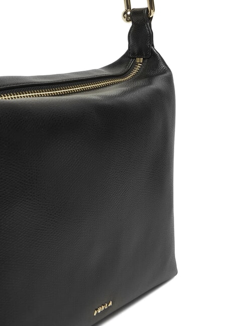 TONIE Schultertasche aus Leder mit Schulterriemen Schwarz - Damentaschen