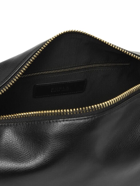 TONIE Schultertasche aus Leder mit Schulterriemen Schwarz - Damentaschen