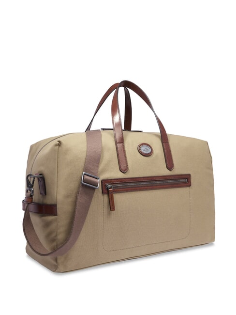 STORY Mittelgro&szlig;e Reisetasche aus Leder und Stoff Natur/Dunkelrutheniumbraun - Reisetaschen