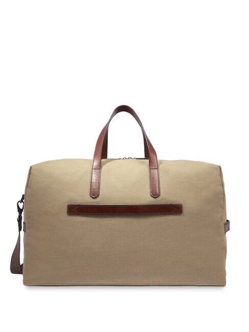 STORY Mittelgro&szlig;e Reisetasche aus Leder und Stoff Natur/Dunkelrutheniumbraun - Reisetaschen