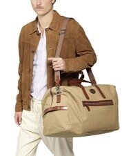 THE BRIDGE STORY Mittelgro&szlig;e Reisetasche aus Leder und Stoff Natur/Dunkelrutheniumbraun - Reisetaschen - 6