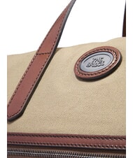 THE BRIDGE STORY Kleine Reisetasche aus Leder und Stoff Natur/Dunkelrutheniumbraun - Reisetaschen - 4