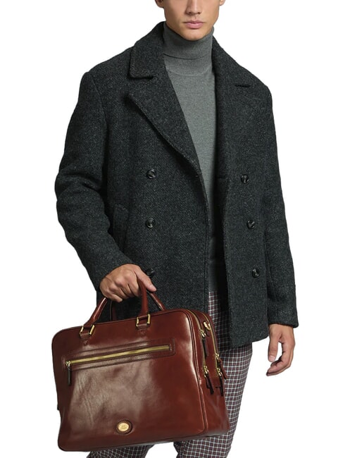 STORY UOMO Leder-Laptoptasche (15 Zoll) BRAUN - Arbeitstaschen