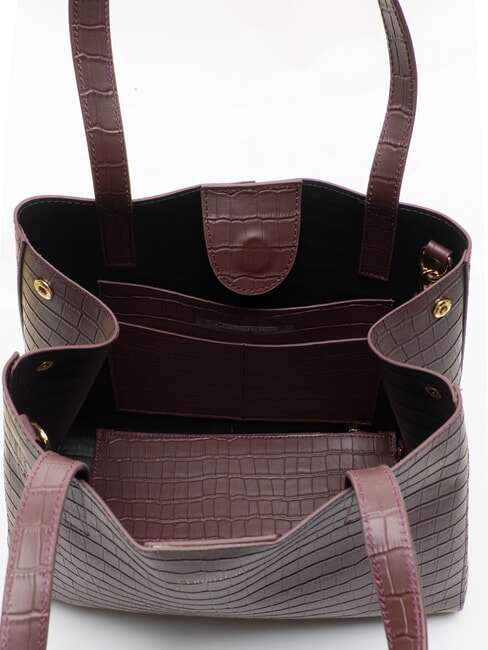 ISABELLE Schultertasche, Leder Burgund - Damentaschen