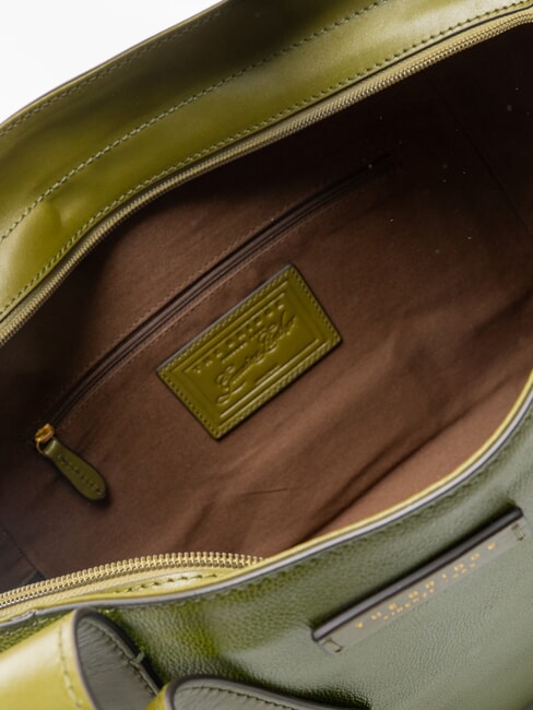 CARLOTTA Umh&auml;ngetasche aus Leder feigengr&uuml;n abb. Gold - Damentaschen