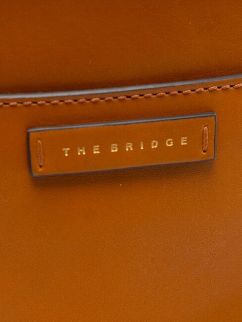 CECILIA Schultergurt aus Leder Cognac / Gold - Damentaschen