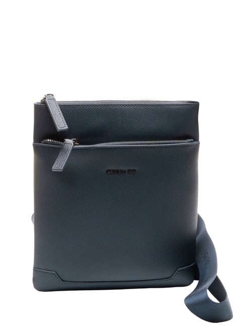 JAKE Flache Ledertasche Blau - Umh&auml;ngetaschen Herren