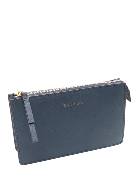 CERRUTIS Clutch mit Schulterriemen aus Leder Blau - Damentaschen