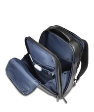 PIQUADRO BLUE SQUARE Fast-Check-Lederrucksack f&uuml;r 15,6"-Laptop Schwarz - PC-Rucks&auml;cke - 5