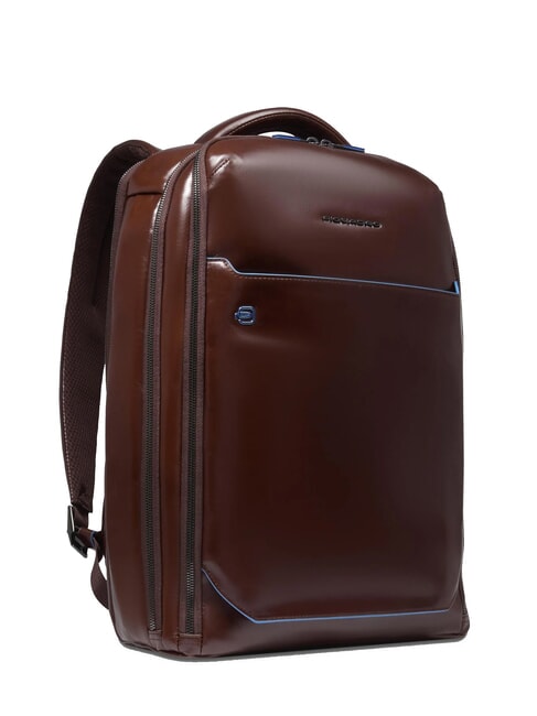 BLUE SQUARE Fast-Check-Lederrucksack f&uuml;r 15,6"-Laptop MAHAGONI - PC-Rucks&auml;cke