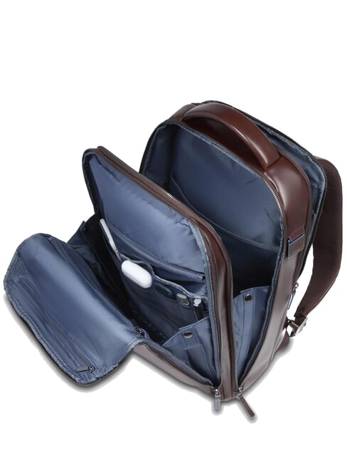 BLUE SQUARE Fast-Check-Lederrucksack f&uuml;r 15,6"-Laptop MAHAGONI - PC-Rucks&auml;cke