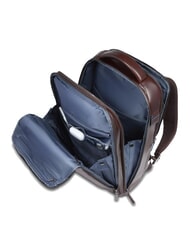 PIQUADRO BLUE SQUARE Fast-Check-Lederrucksack f&uuml;r 15,6"-Laptop MAHAGONI - PC-Rucks&auml;cke - 5