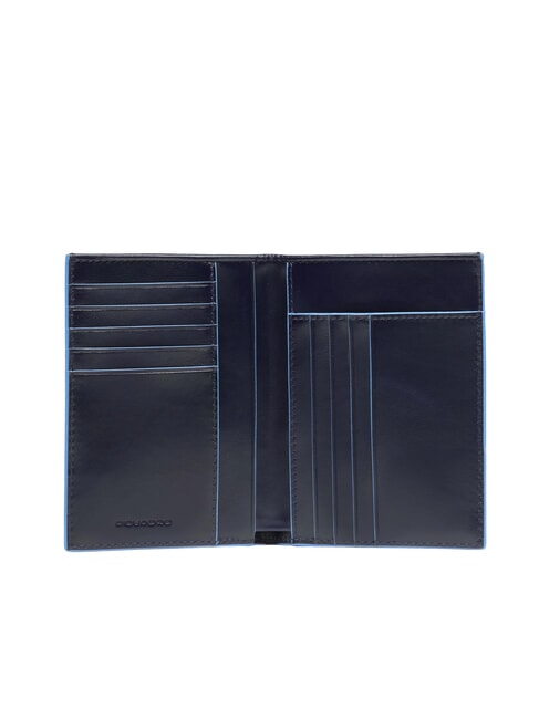 BLUE SQUARE Vertikale Ledergeldb&ouml;rse Blau - Brieftaschen Herren