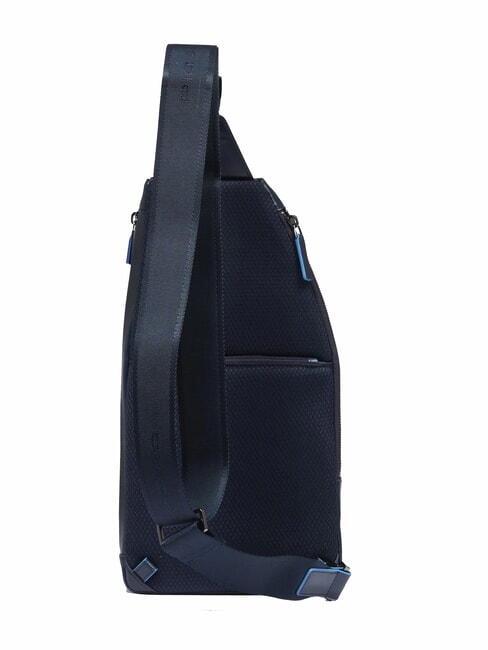 BLUE SQUARE Schultertasche/Rucksack aus Leder mit Mini-Tablet-Halterung Blau - Umh&auml;ngetaschen Herren