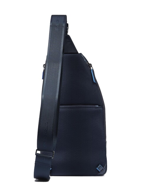 BLUE SQUARE Schultertasche/Rucksack aus Leder mit Mini-Tablet-Halterung Blau - Umh&auml;ngetaschen Herren