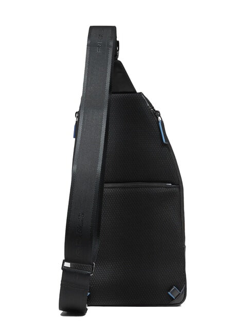 BLUE SQUARE Schultertasche/Rucksack aus Leder mit Mini-Tablet-Halterung Schwarz - Umh&auml;ngetaschen Herren