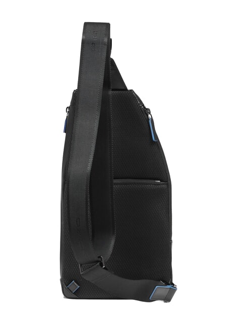 BLUE SQUARE Schultertasche/Rucksack aus Leder mit Mini-Tablet-Halterung Schwarz - Umh&auml;ngetaschen Herren