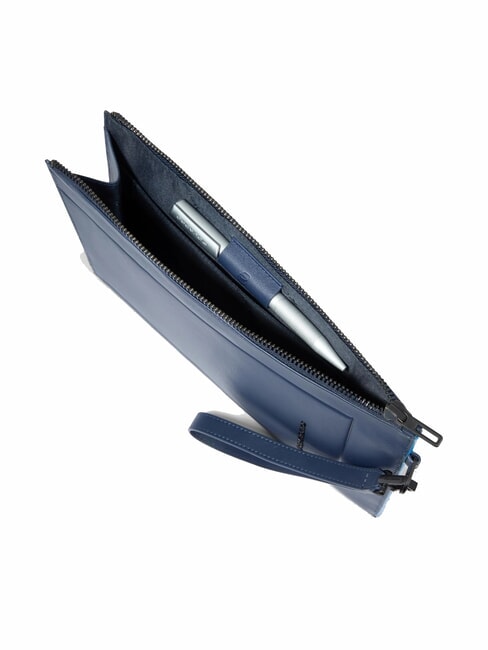 ATLAS iPad-Tasche aus Leder f&uuml;r Herren Blau - Tablettmappe &amp; Organizer