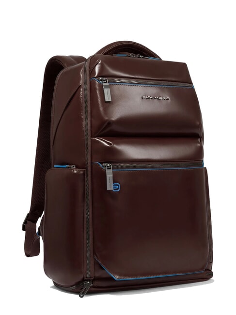 BLUE SQUARE  15,6-Zoll-Laptop-Rucksack aus Leder MAHAGONI - PC-Rucks&auml;cke