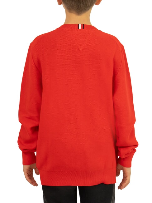 TH KIDS Baumwollpullover f&uuml;r Kinder mit Rundhalsausschnitt tiefrot - Kinderpullover