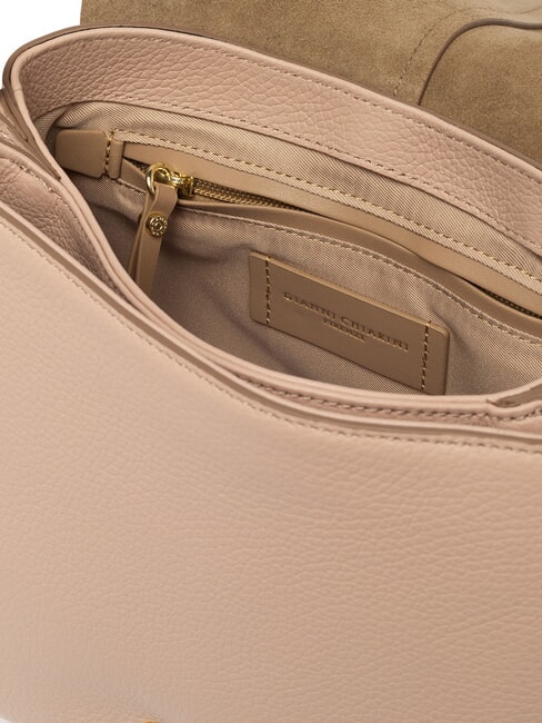 HELENA ROUND Ledertasche mit doppeltem Schultergurt rosa Salz - Damentaschen