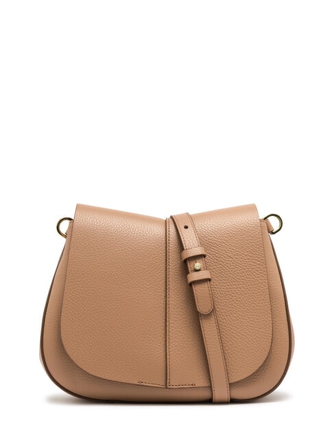 HELENA ROUND Ledertasche mit doppeltem Schultergurt Ton - Damentaschen