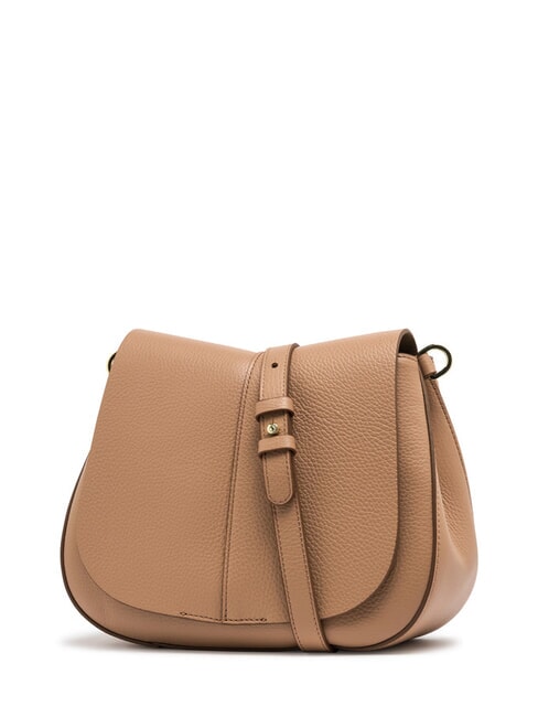 HELENA ROUND Ledertasche mit doppeltem Schultergurt Ton - Damentaschen