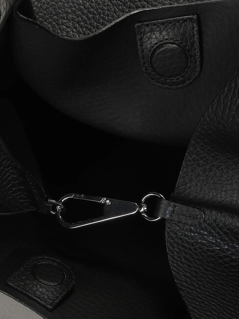 DUA Gro&szlig;e Umh&auml;ngetasche aus Leder Schwarz - Damentaschen