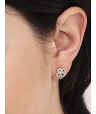 AMEN AMORE Ohrringe in Form eines vierbl&auml;ttrigen Kleeblatts mit Zirkonia - Ohrringe