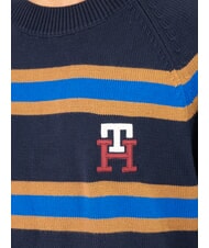 TOMMY HILFIGER TH Rundhals-Baumwollpullover mit Logostickerei W&uuml;stenhimmel/Ultrablau - Herrenpullover - 3