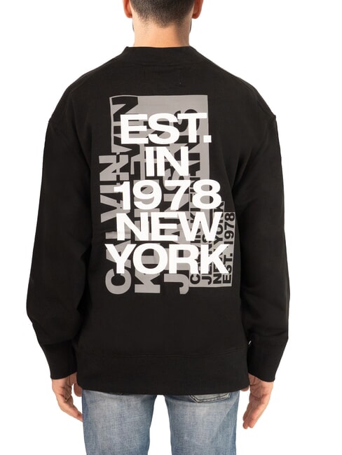 CK JEANS Sweatshirt mit Rundhalsausschnitt, gro&szlig;em Print und lockerer Passform ck schwarz - Sweatshirts Herren
