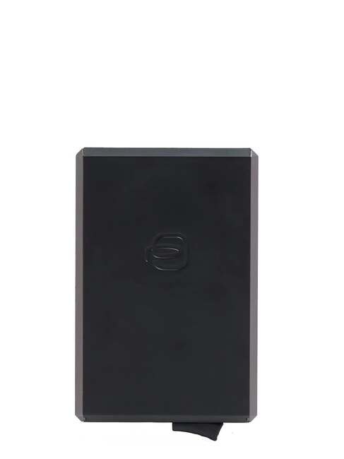 BLACK SQUARE Kartenhalter aus Leder und Aluminium Schwarz - Brieftaschen Herren