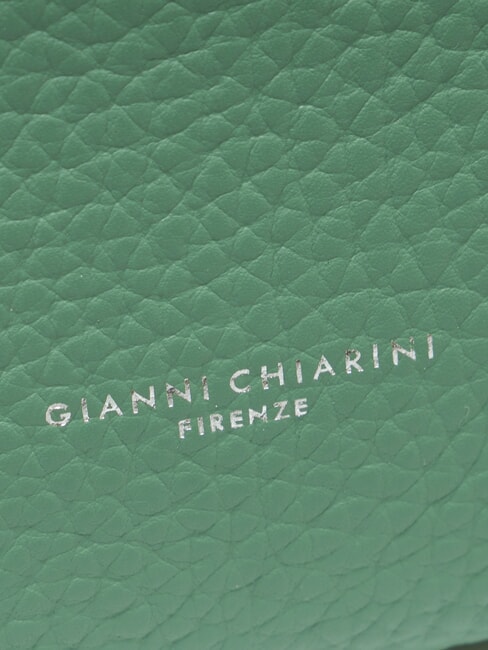 HERMY Lederclutch mit Schulterriemen Minze-Sand - Damentaschen