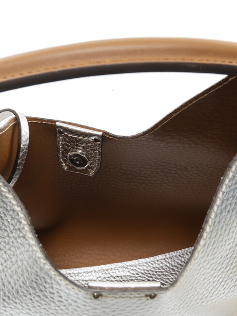 AURORA L Handtasche, mit Schultergurt silber-karamell - Damentaschen